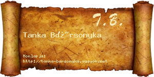 Tanka Bársonyka névjegykártya